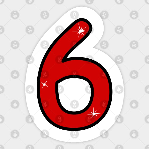 sixth, six, number six, 6 years, 6 year old, number 6,  Numeral 6,  6rd birthday gift, 6rd birthday design, anniversary, birthday, anniversary, date, Sticker by grafinya